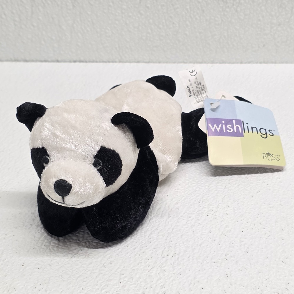 Russ Wishlings Punch the Panda Beanbag Plush Vintage New With Tag!